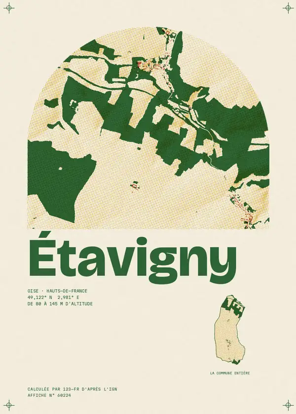 Affiche de Étavigny, calculée par 123-fr d'après l'IGN