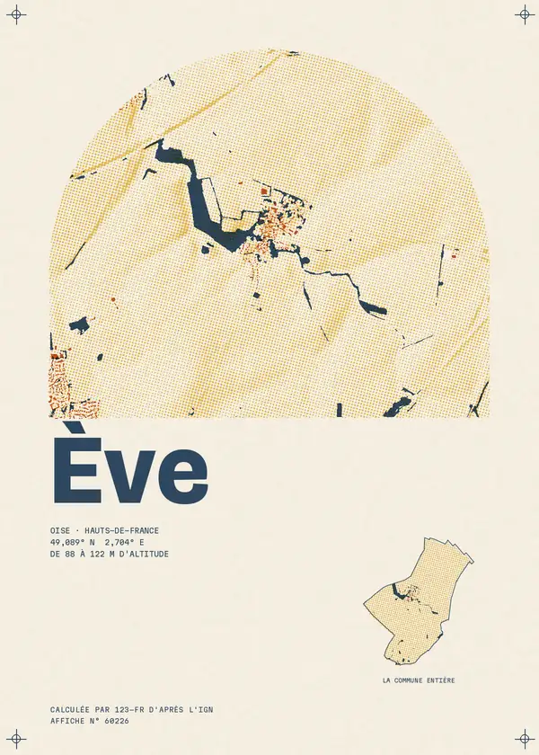 Affiche de Ève, calculée par 123-fr d'après l'IGN