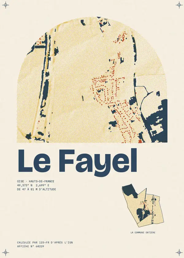 Affiche de Le Fayel, calculée par 123-fr d'après l'IGN