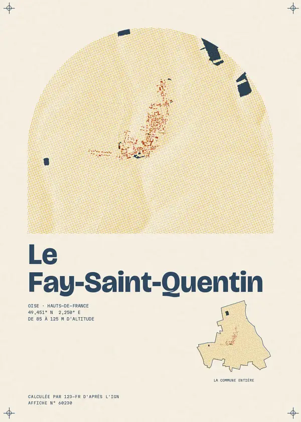 Affiche de Le Fay-Saint-Quentin, calculée par 123-fr d'après l'IGN