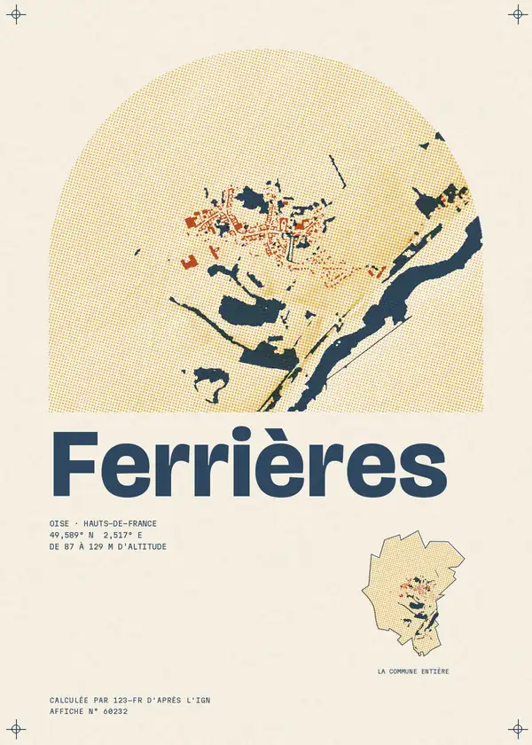 Affiche de Ferrières, calculée par 123-fr d'après l'IGN