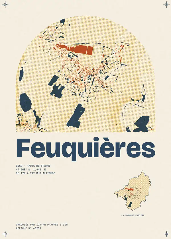 Affiche de Feuquières, calculée par 123-fr d'après l'IGN