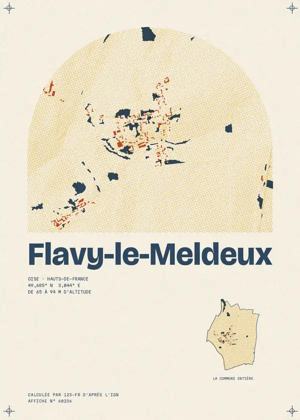 Affiche de Flavy-le-Meldeux, calculée par 123-fr d'après l'IGN