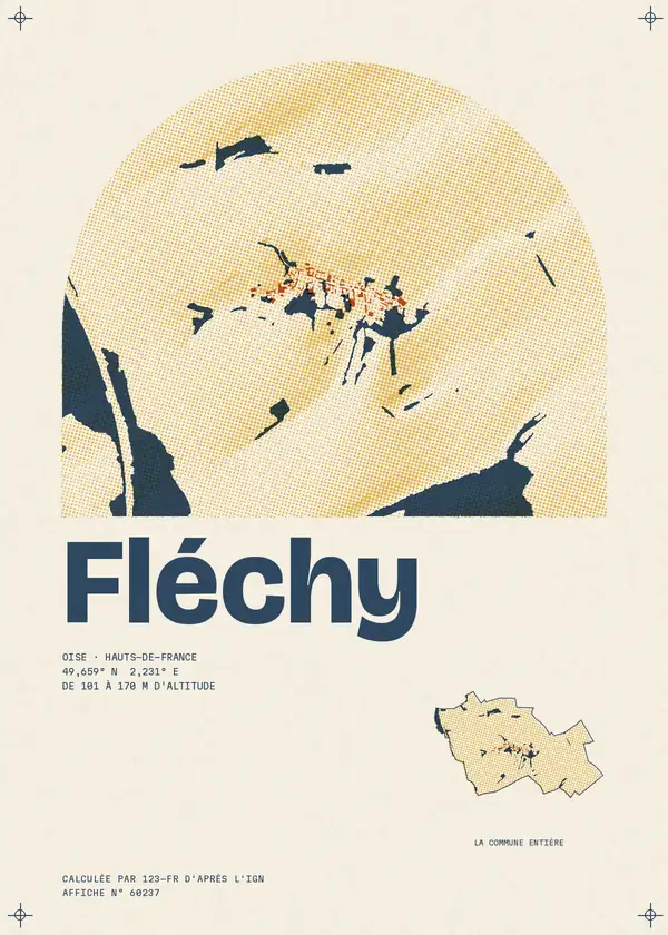 Affiche de Fléchy, calculée par 123-fr d'après l'IGN