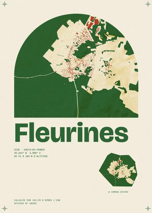 Affiche de Fleurines, calculée par 123-fr d'après l'IGN