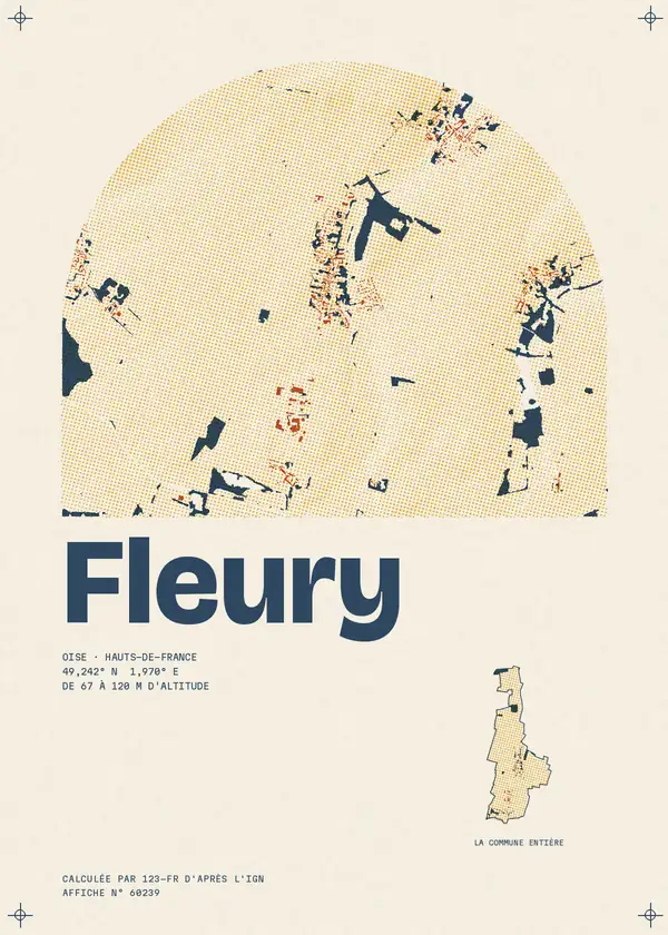Affiche de Fleury, calculée par 123-fr d'après l'IGN