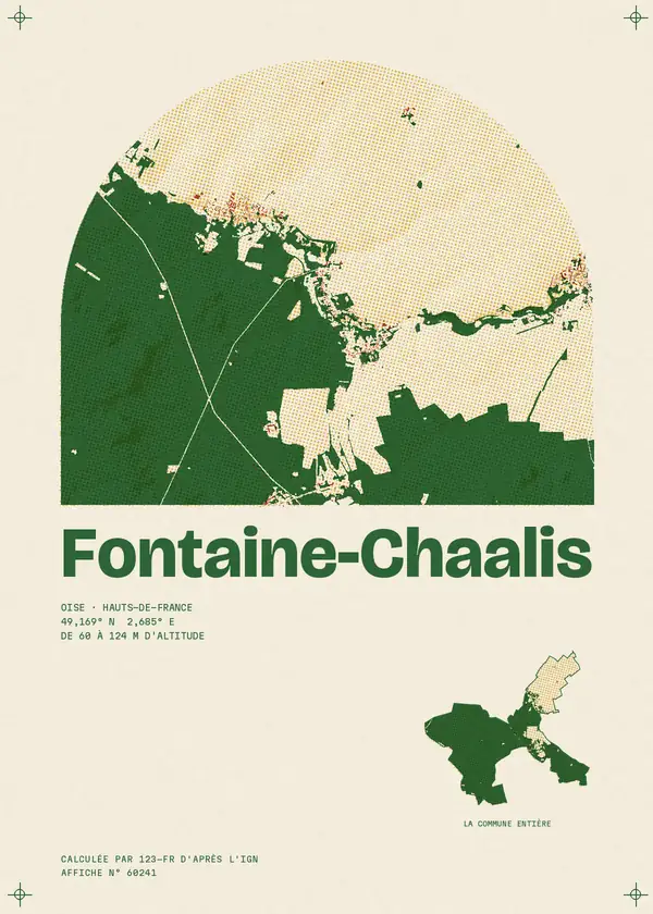 Affiche de Fontaine-Chaalis, calculée par 123-fr d'après l'IGN