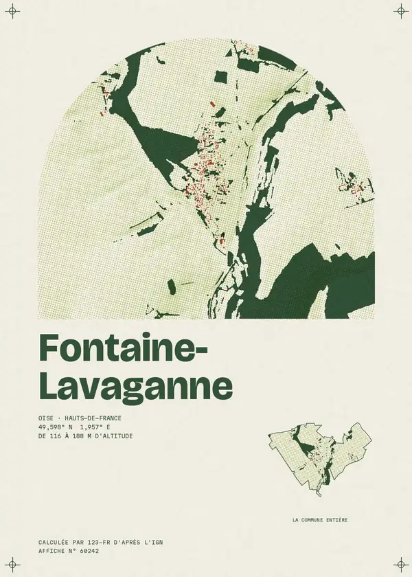 Affiche de Fontaine-Lavaganne, calculée par 123-fr d'après l'IGN