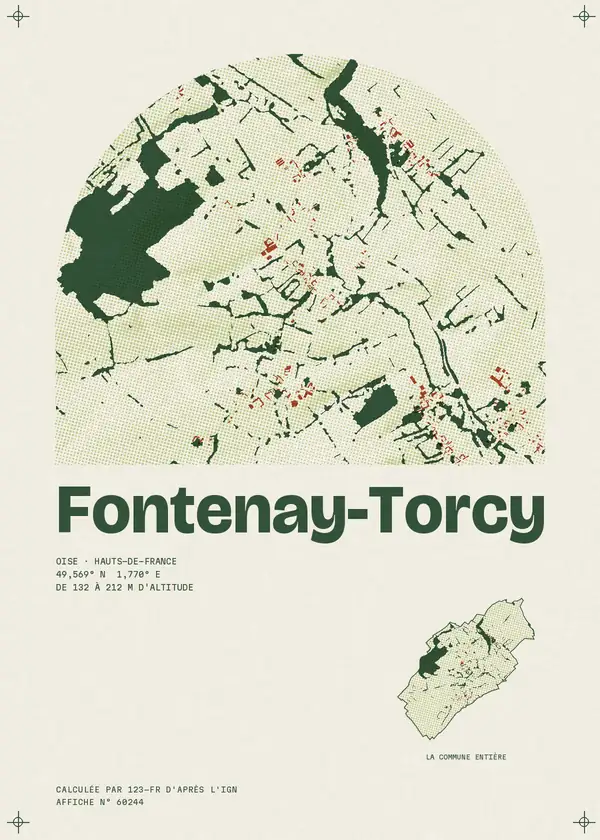 Affiche de Fontenay-Torcy, calculée par 123-fr d'après l'IGN