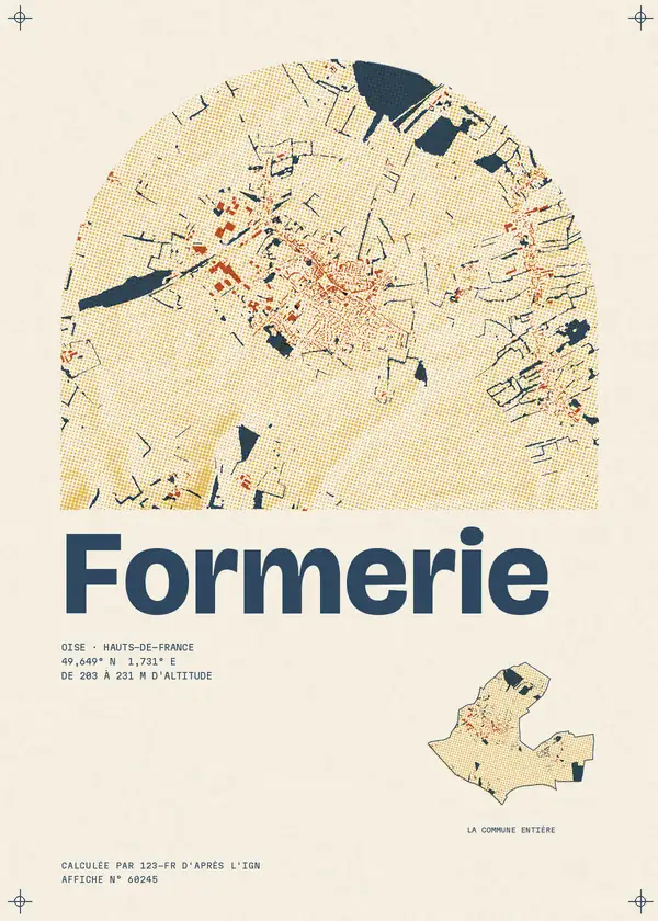 Affiche de Formerie, calculée par 123-fr d'après l'IGN