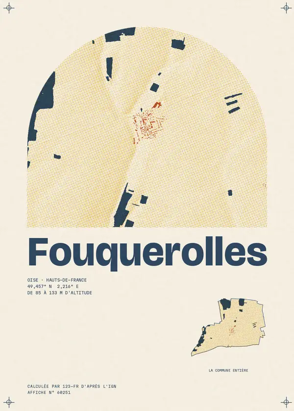 Affiche de Fouquerolles, calculée par 123-fr d'après l'IGN