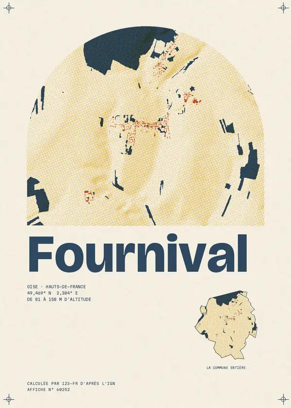 Affiche de Fournival, calculée par 123-fr d'après l'IGN