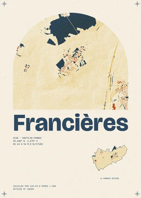 Affiche de Francières, calculée par 123-fr d'après l'IGN