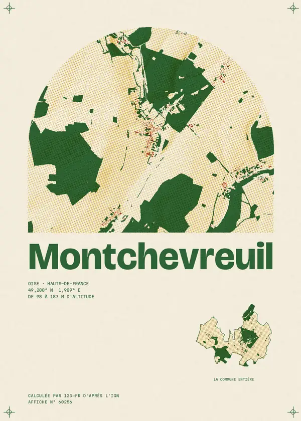 Affiche de Montchevreuil, calculée par 123-fr d'après l'IGN