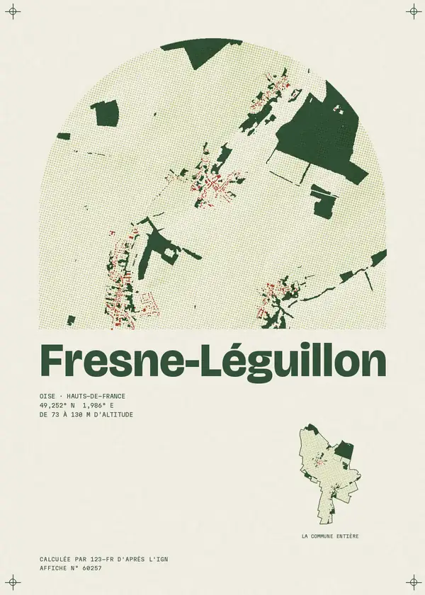 Affiche de Fresne-Léguillon, calculée par 123-fr d'après l'IGN