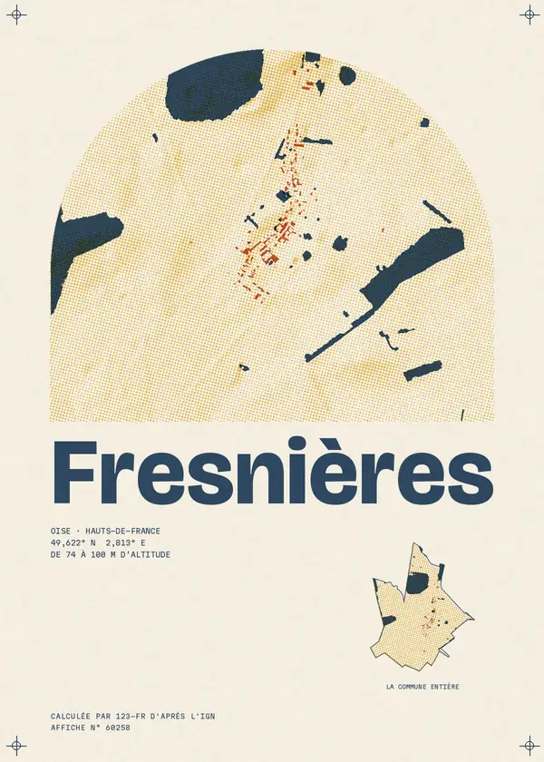 Affiche de Fresnières, calculée par 123-fr d'après l'IGN