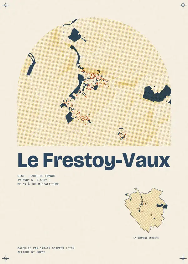 Affiche de Le Frestoy-Vaux, calculée par 123-fr d'après l'IGN
