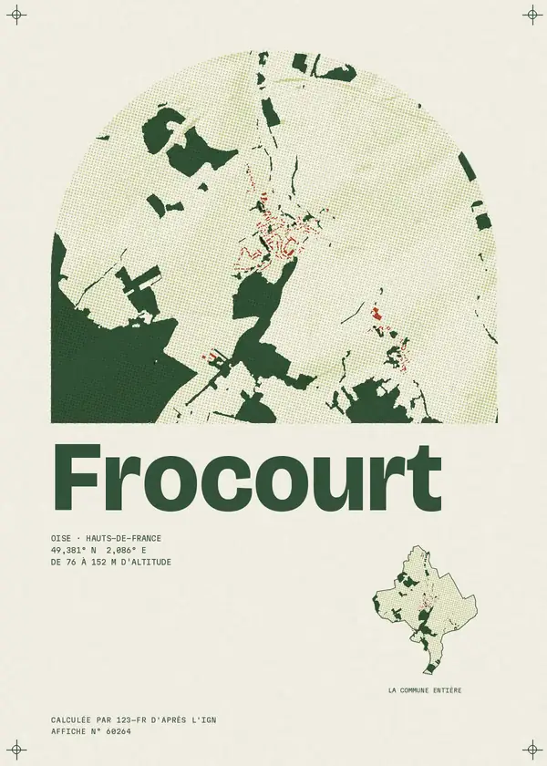 Affiche de Frocourt, calculée par 123-fr d'après l'IGN