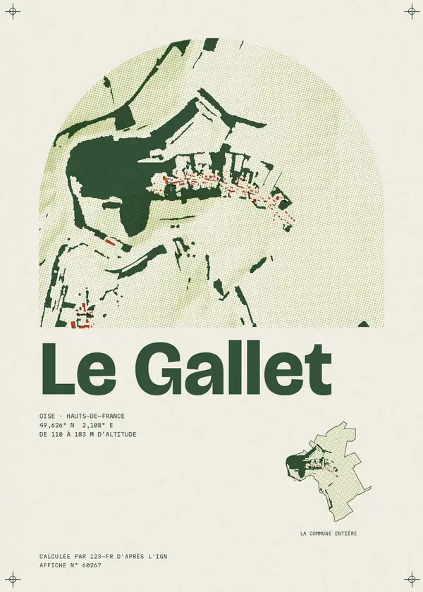 Affiche de Le Gallet, calculée par 123-fr d'après l'IGN