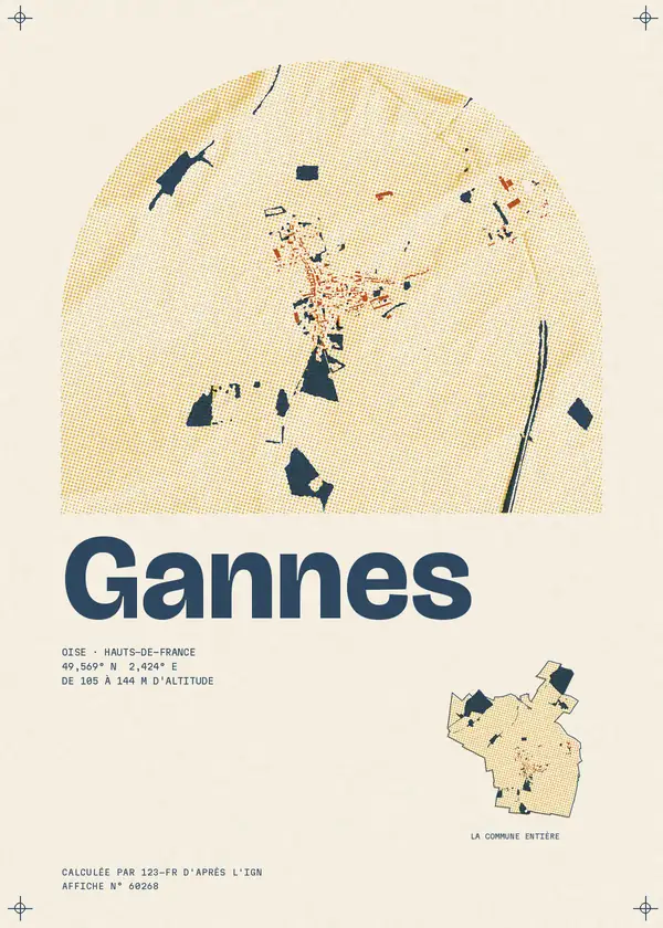 Affiche de Gannes, calculée par 123-fr d'après l'IGN