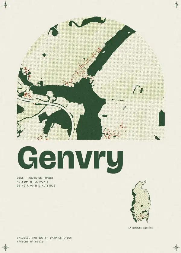 Affiche de Genvry, calculée par 123-fr d'après l'IGN