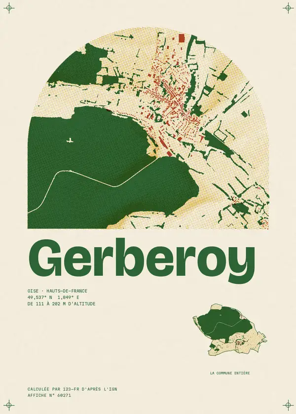 Affiche de Gerberoy, calculée par 123-fr d'après l'IGN