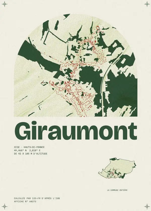 Affiche de Giraumont, calculée par 123-fr d'après l'IGN