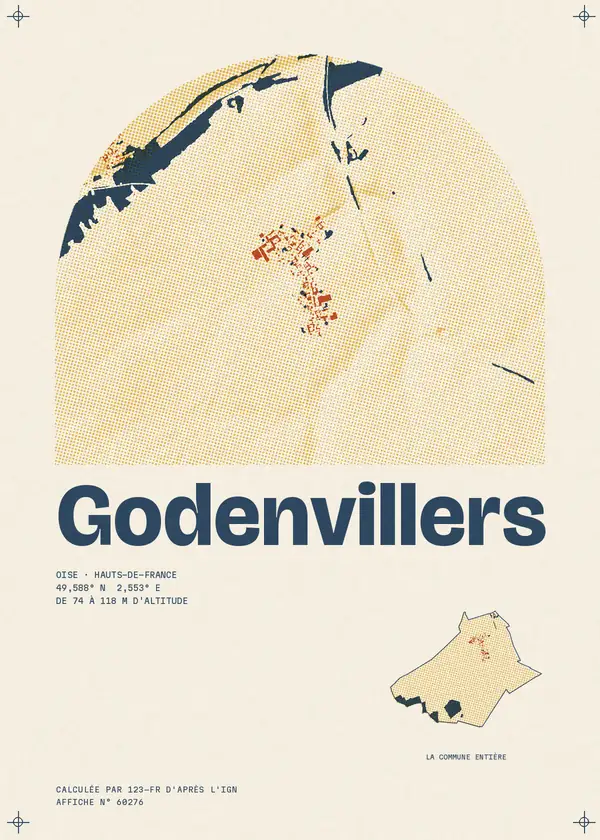Affiche de Godenvillers, calculée par 123-fr d'après l'IGN
