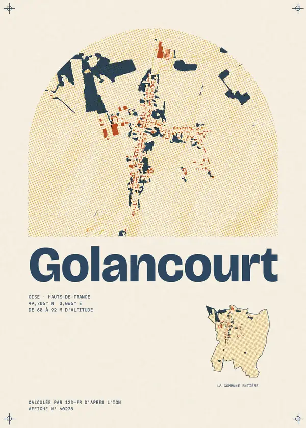 Affiche de Golancourt, calculée par 123-fr d'après l'IGN