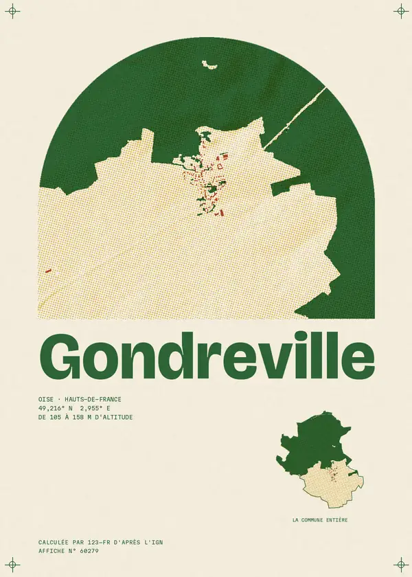Affiche de Gondreville, calculée par 123-fr d'après l'IGN