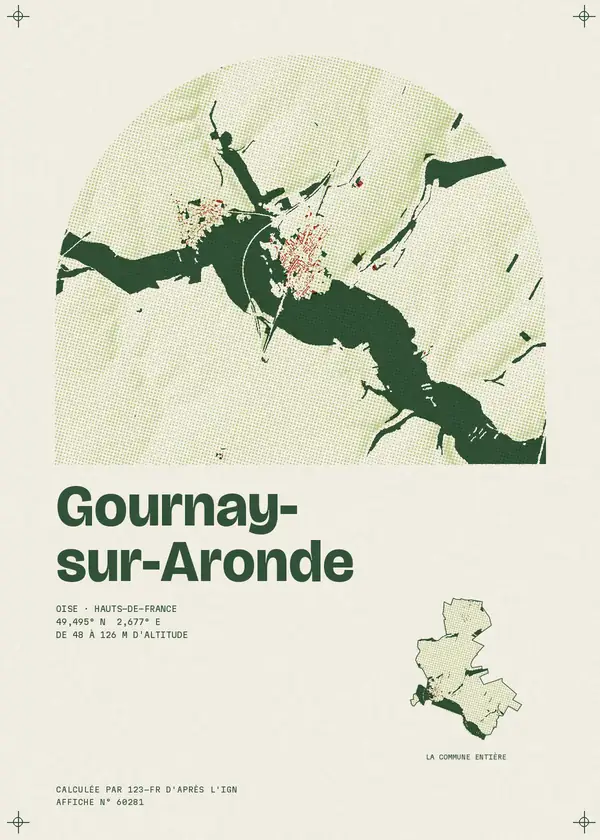 Affiche de Gournay-sur-Aronde, calculée par 123-fr d'après l'IGN