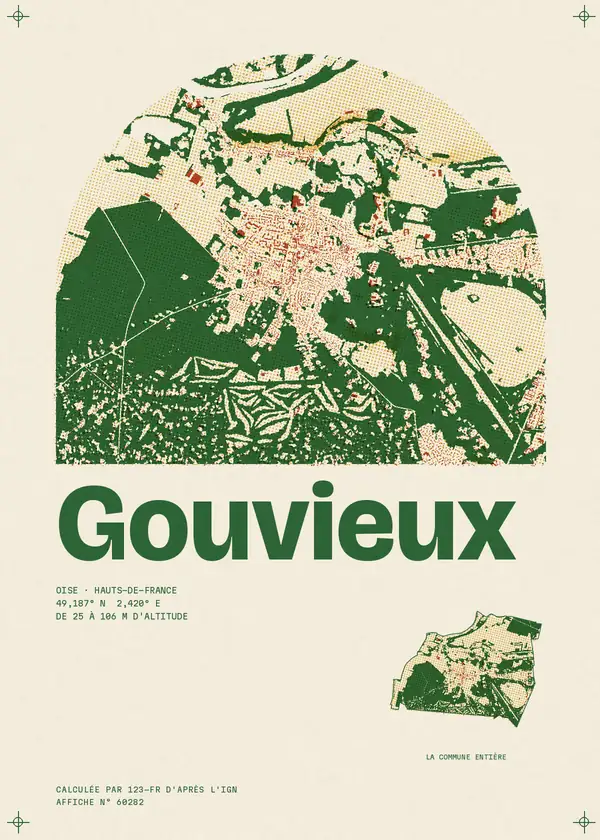 Affiche de Gouvieux, calculée par 123-fr d'après l'IGN