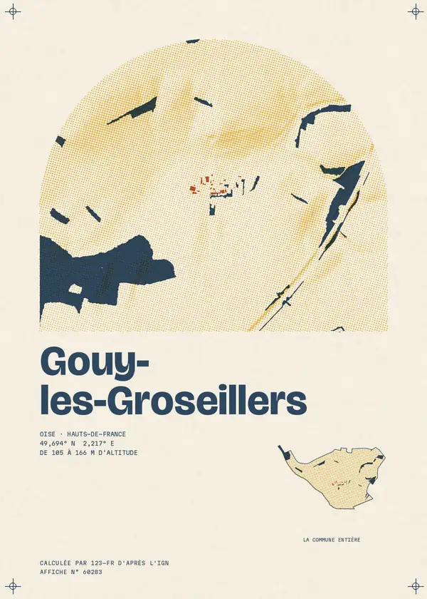 Affiche de Gouy-les-Groseillers, calculée d'après l'IGN