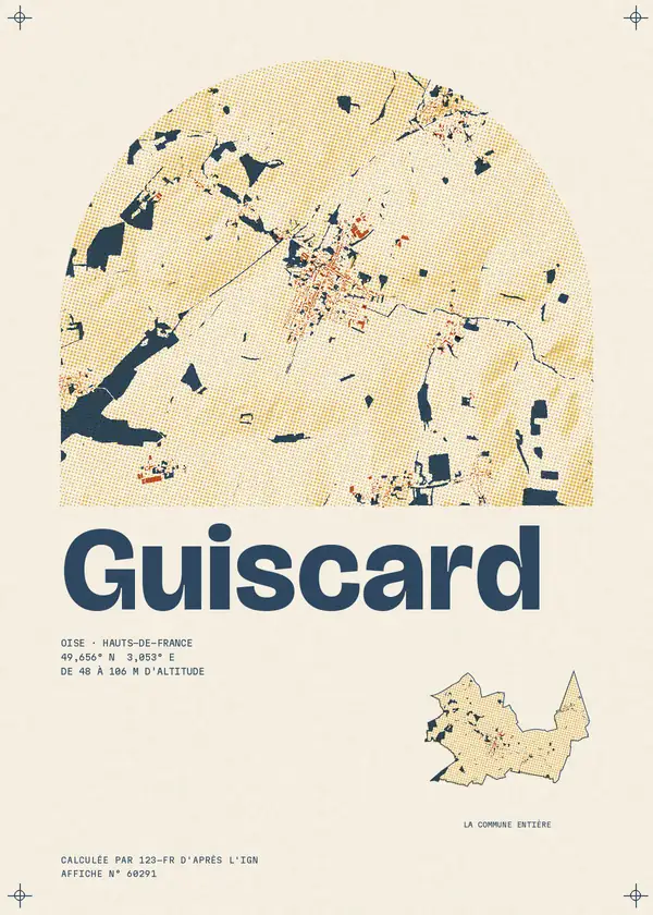 Affiche de Guiscard, calculée par 123-fr d'après l'IGN