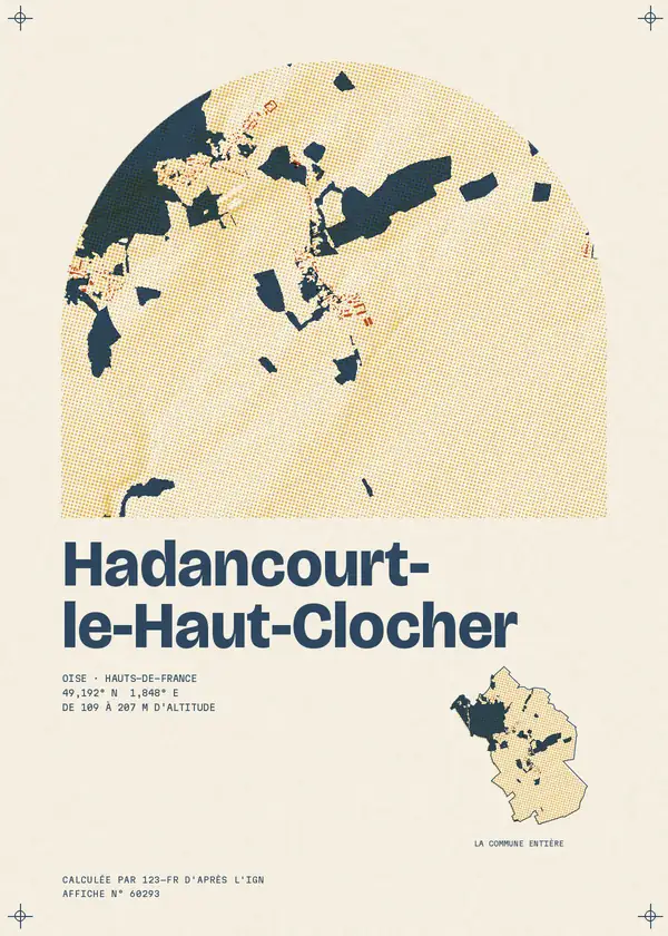 Affiche de Hadancourt-le-Haut-Clocher, calculée par 123-fr d'après l'IGN
