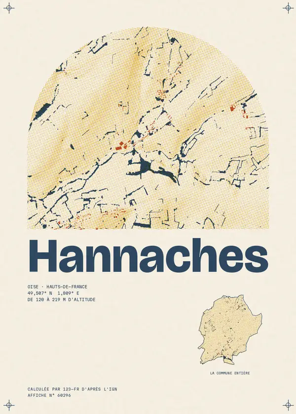 Affiche de Hannaches, calculée par 123-fr d'après l'IGN