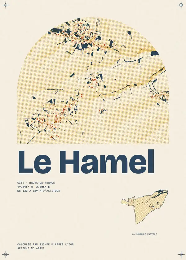 Affiche de Le Hamel, calculée par 123-fr d'après l'IGN