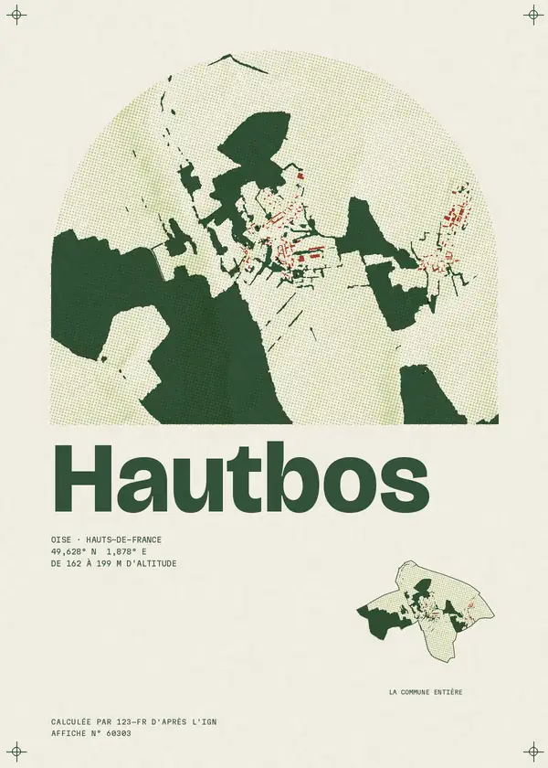 Affiche de Hautbos, calculée par 123-fr d'après l'IGN