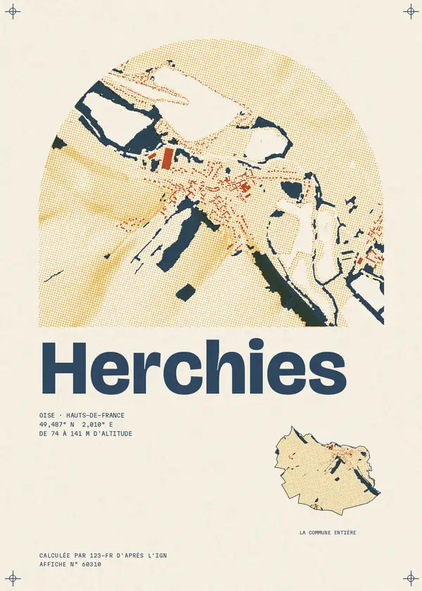 Affiche de Herchies, calculée par 123-fr d'après l'IGN