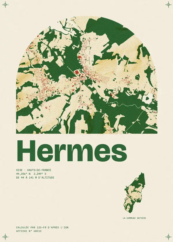 Affiche de Hermes, calculée par 123-fr d'après l'IGN