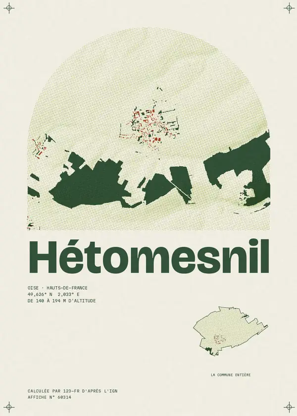 Affiche de Hétomesnil, calculée par 123-fr d'après l'IGN