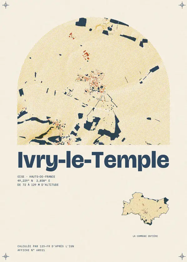 Affiche de Ivry-le-Temple, calculée par 123-fr d'après l'IGN