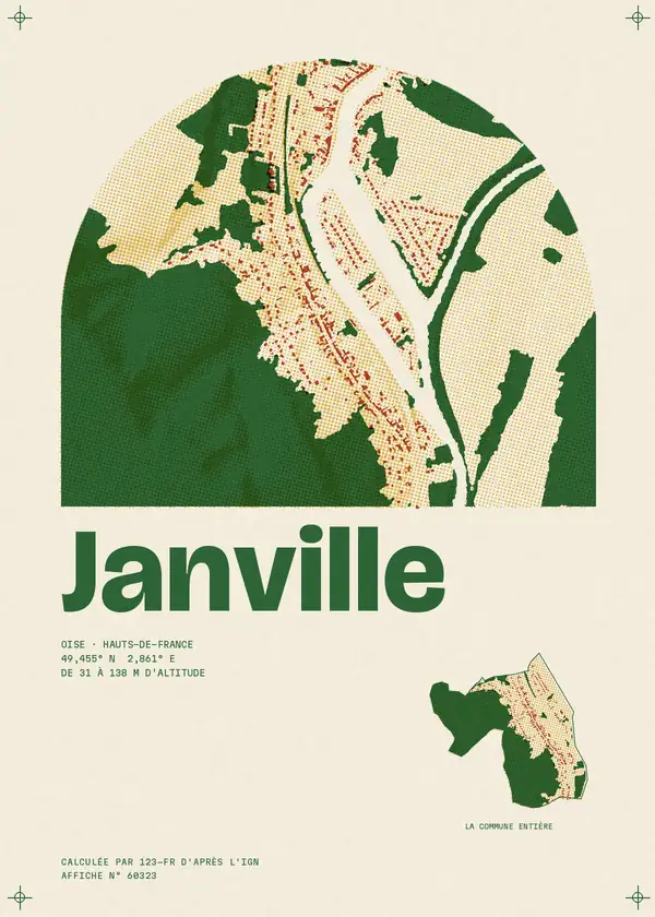 Affiche de Janville, calculée par 123-fr d'après l'IGN