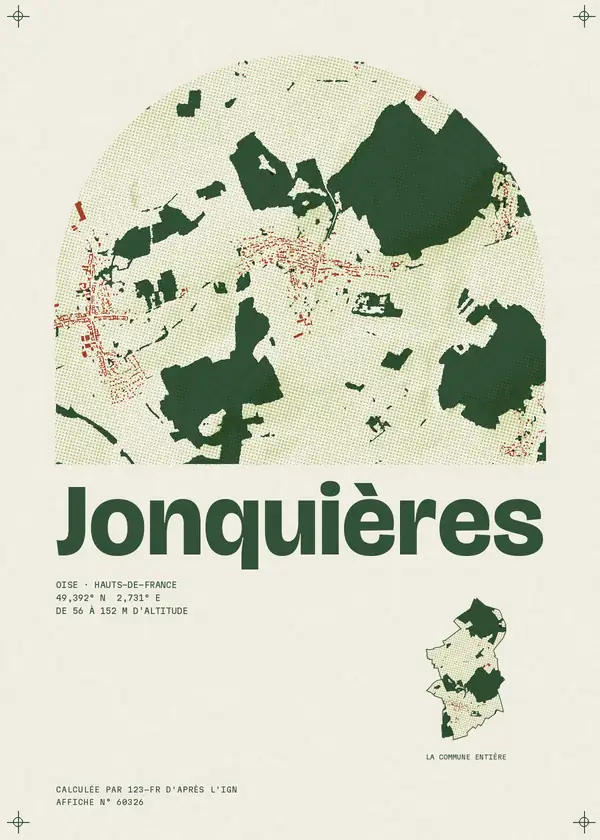 Affiche de Jonquières, calculée par 123-fr d'après l'IGN