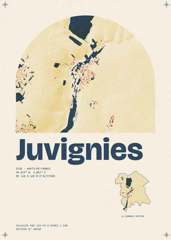 Affiche de Juvignies, calculée par 123-fr d'après l'IGN