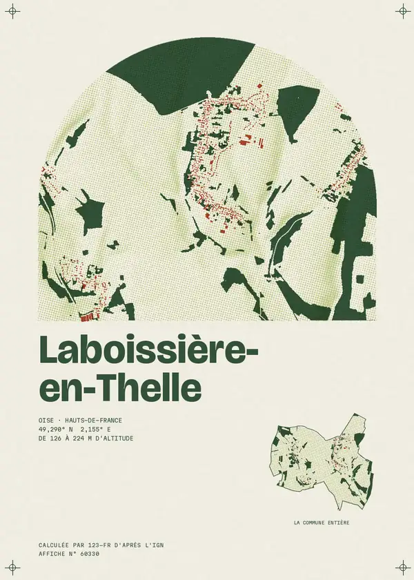 Affiche de Laboissière-en-Thelle, calculée par 123-fr d'après l'IGN