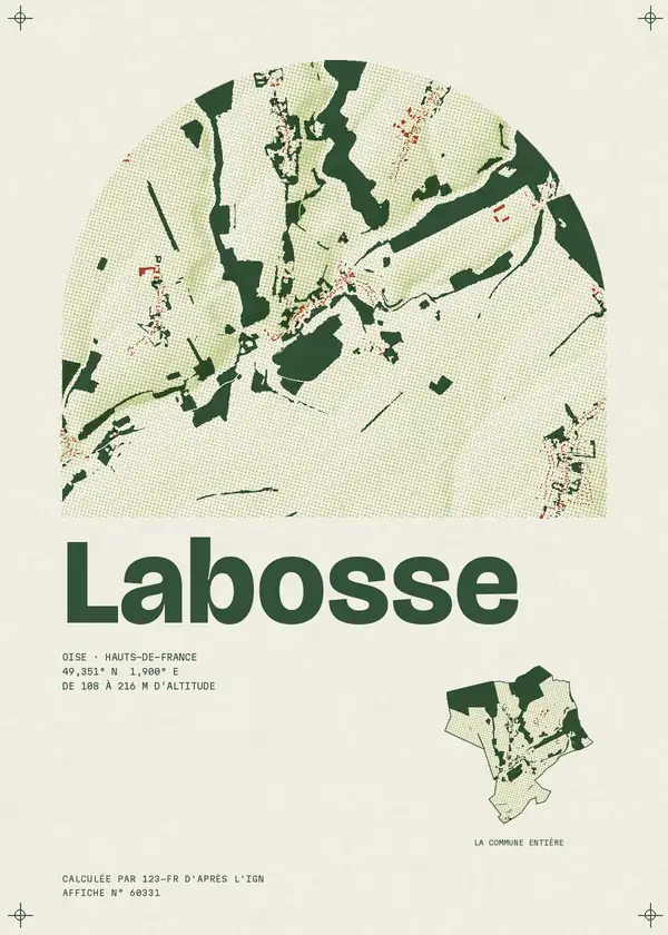 Affiche de Labosse, calculée par 123-fr d'après l'IGN