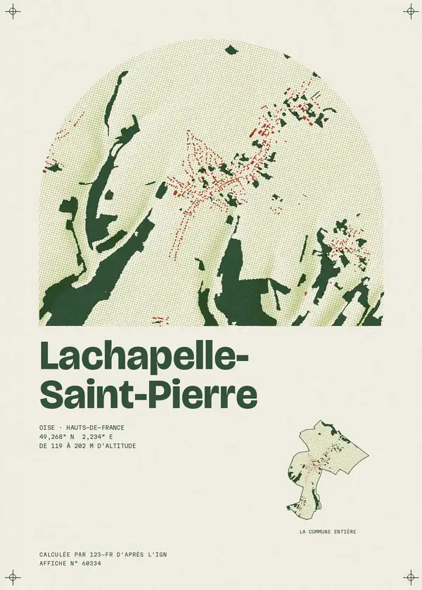 Affiche de Lachapelle-Saint-Pierre, calculée par 123-fr d'après l'IGN