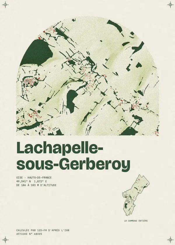 Affiche de Lachapelle-sous-Gerberoy, calculée par 123-fr d'après l'IGN
