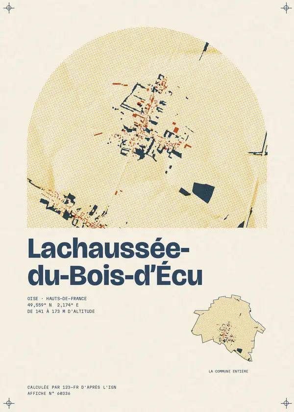 Affiche de Lachaussée-du-Bois-d'Écu, calculée par 123-fr d'après l'IGN